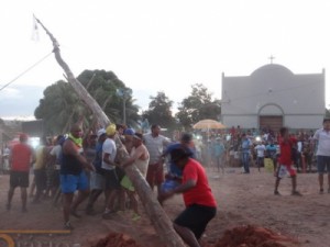 Barbalha-CE Pau da Bandeira de São Francisco deu trabalho