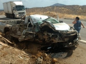 Carro da Polícia Rodoviária Federal sofre acidente no Ceará
