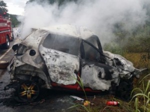 Carros batem de frente, pegam fogo e deixam sete mortos na GO-080