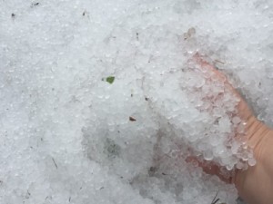 Chuva forte com vento e granizo cobre ruas de Curitiba com gelo