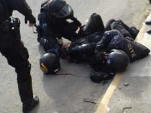 Dois soldados do BPRaio sofrem acidente enquanto se deslocavam para ocorrência