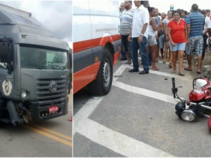 Duas estudantes morrem em colisão entre caminhão e motocicleta na BR-116