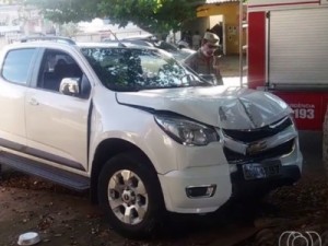 Motorista bate caminhonete contra árvore e deixa criança dentro, em GO