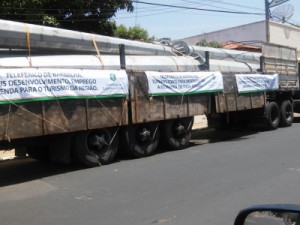 TELEFÉRICO – Estrutura metálica começa chegar em Barbalha