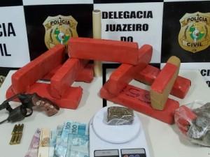 Polícia prende casal com droga, arma, munição e dinheiro em Juazeiro do Norte