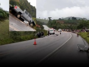 Tragédia: Batida entre caminhonete e carreta mata quatro pessoas na BR-101, no Sul da Bahia