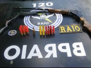 Equipe do CPRAIO apreende armas de fogo e munições em Caririaçu