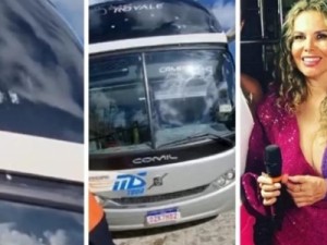 Ônibus de cantora Márcia Freire é “metralhado” na BR-101; Cantora estava no veículo