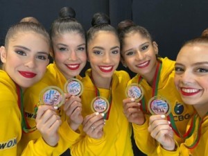 Brasil conquista ouro inédito na Copa do Mundo de ginástica rítmica