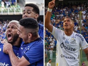 Wesley brilha, Cruzeiro vence o Santos e assume a liderança