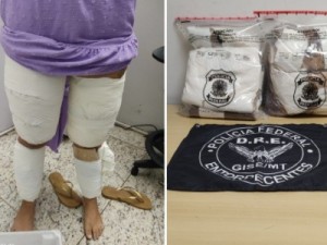 Mulheres são presas com 10kg de cocaína amarrados no corpo