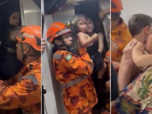 Crianças ficam presas em elevador e são resgatadas pelos bombeiros em Fortaleza