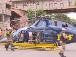 Helicóptero que resgatou vítima de acidente na BR-040 precisou fazer um pouso forçado