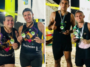 Atletas feminino e masculino de Barbalha sobem ao pódio do Circuito de Vôlei de Fortim–Ce