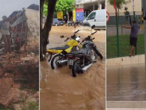 Chuvas de mais de 140 milímetros arrastam carros e derrubam casas no Ceará