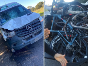 Van atropela 15 ciclistas em Paraopeba; dois estão em estado grave
