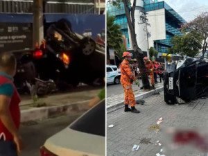 Motorista de 18 anos bêbado invade contramão e atropela 2 pessoas em Fortaleza