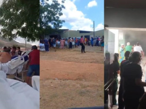 Incêndio atinge Hospital Municipal de Maranguape e pacientes são colocados em macas do lado de fora