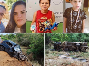 Pai, mãe e filhos de 6 e 7 anos morrem após batida frontal na MG-674 em Ponto Chique