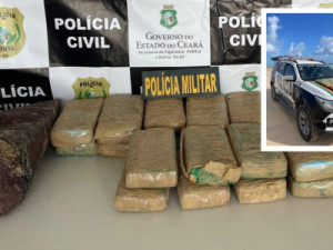 Polícia encontra mala abandonada com 25 quilos de cocaína em praia no Ceará