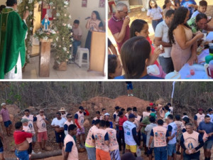 Missa, café partilhado e pau de bandeira reúnem devotos da padroeira do Taquari, em Barbalha