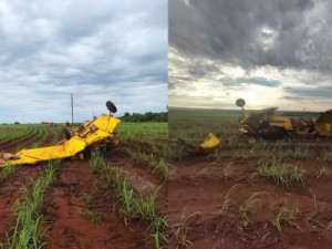 Piloto morre após avião bater contra fiação de alta tensão em Goiás