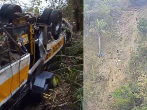 Ônibus capota em ribanceira na Serra da Barriga, AL, deixa 17 mortos e quase 30 feridos