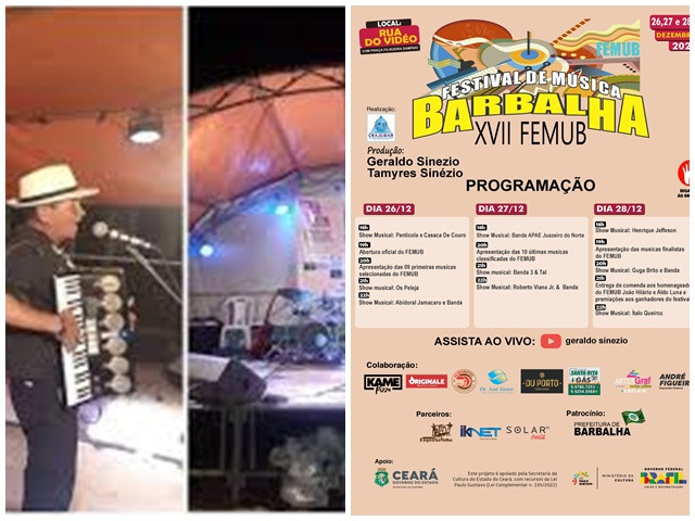 Festival de Música de Barbalha com 19 músicas será aberto hoje à noite