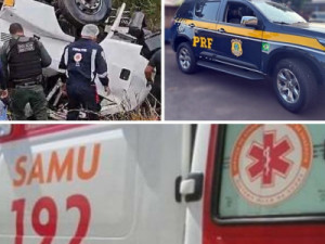 Caminhoneiro morre, esposa e filho ficam feridos no capotamento de caminhão no Cariri