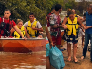 Grávida fica ilhada após forte chuva no interior do Ceará e é resgatada pelo Corpo de Bombeiros