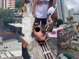 Briga de torcidas deixa feridos e transforma ruas do Recife em cenário de guerra