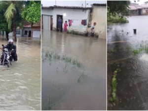 Chove forte em cidades do Ceará, e moradores relatam alagamentos e perdas materiais