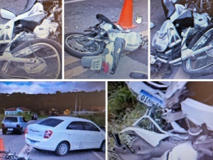 Colisão carro e motos tem vítima fatal e pessoas feridas na CE-293 Barbalha