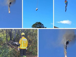 Oito pessoas morrem em queda de balão que pegou fogo em Praia Grande (SC)
