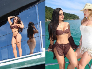 Apontada como affair de Virginia, Duda Freire faz ensaio em passeio de barco com influenciadora