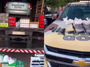 Caminhão que veio do RJ para o Ceará com 145 kg de drogas e quatro armas é interceptado pela Polícia