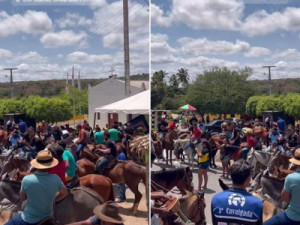 Domingo de muita movimentação com cavalgada e pau de bandeira no Sítio Correntinho
