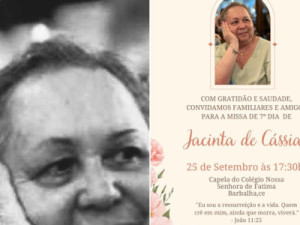 Hoje Missa de Vida Eterna 7º Dia - Jacinta de Cássia Figueiredo
