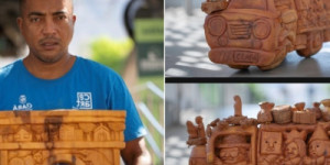 Artista cearense exibe esculturas no Museu do Louvre, em Paris