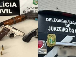 Polícia prende dois homens e apreende armas, munição e droga em Juazeiro