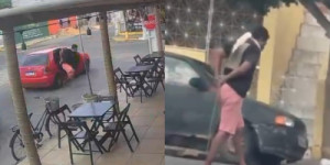 Homem com mãos amarradas e boca amordaçada pula de carro para fugir de sequestro, no Ceará