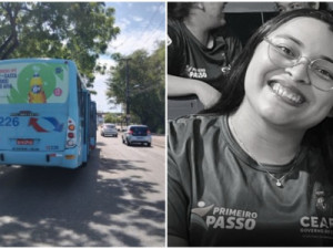 Porta de ônibus abre, passageira cai e morre atropelada pelo coletivo em Fortaleza