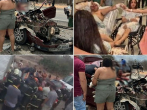 Família que sobreviveu a colisão entre carro, caminhão e caminhonete se reencontra em hospital no Ceará