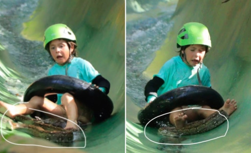 Menino se depara com cobra enorme em toboágua; vídeo acumula 125 milhões de views