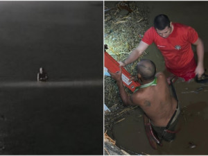 Homem é resgatado pelos bombeiros após ser arrastado por correnteza e ficar preso em rio no Ceará