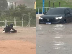 Água sobe mais de um metro, invade casas e comércios em meio a forte chuva em Juazeiro do Norte