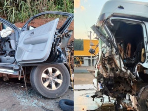 Acidente entre caminhão e caminhonete deixa 3 mortos e 4 feridos na BR-282, em Chapecó