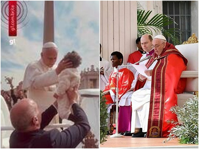 Bebê cearense recebe bênção de Papa Leão XIV após missa de Domingo de Ramos no Vaticano
