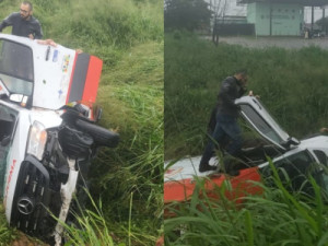 Ambulância do Samu se envolve em acidente na Grande Fortaleza e uma enfermeira fica ferida
