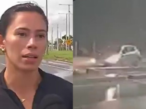 'Só deu tempo de frear e jogar o carro para a lateral', diz motorista que escapou de cair em cratera após desabamento de estrada